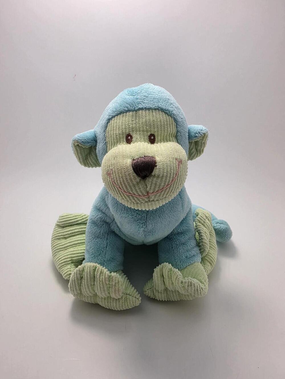 Baby Ganz Green and Blue Monkey Stuffed Animal, Rare! (10 inch)